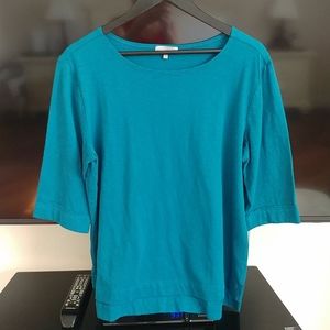 Habitat NWT Cuff Boatneck Top Teal